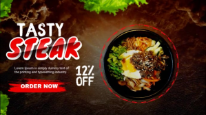 Czarny Tasty Steak Menu Gambar Mini YouTube Template