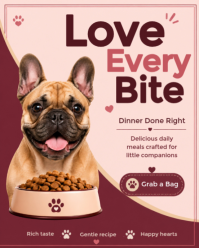 สีขาว Pet Food Promotion Instagram Portrait Template
