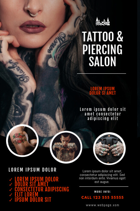 Tattoo & Piercing Salon Flyer TEmplate Plakat