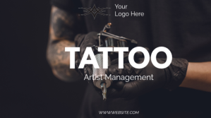 黑色 Tattoo Artist Management Twitter Post Template