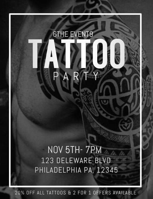TATTOO FLYER Template PosterMyWall