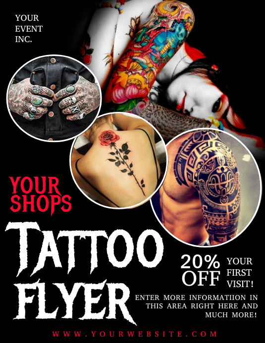 TATTOO FLYER Template PosterMyWall TATTOO FLYER Template PosterMyWall