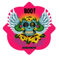 tattoos, logos, halloween, stickers, labels, neon, template