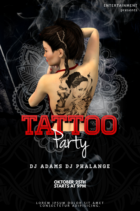 Tattoo Party Flyer Vorlage Vorlage Postermywall