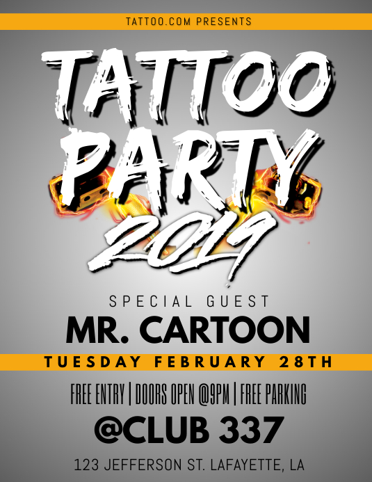 TATTOO PARTY TEMPLATE PosterMyWall
