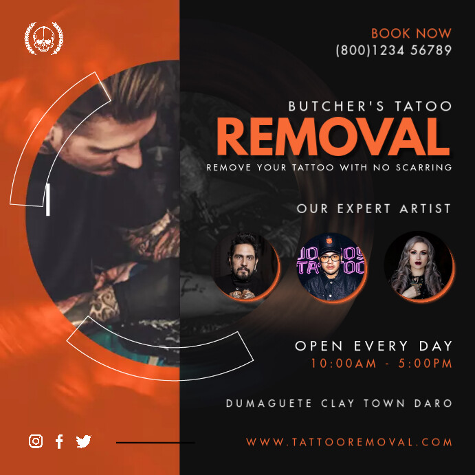 Tattoo Removal Service Advert Wpis na Instagrama template