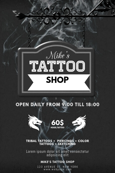 Tattoo Shop Flyer Template | PosterMyWall