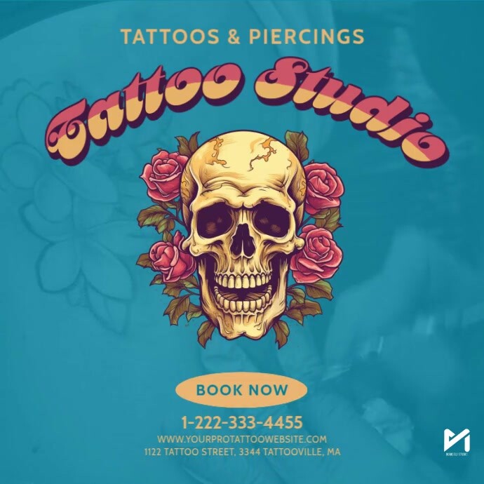 Tattoo Studio Ad模板 PosterMyWall