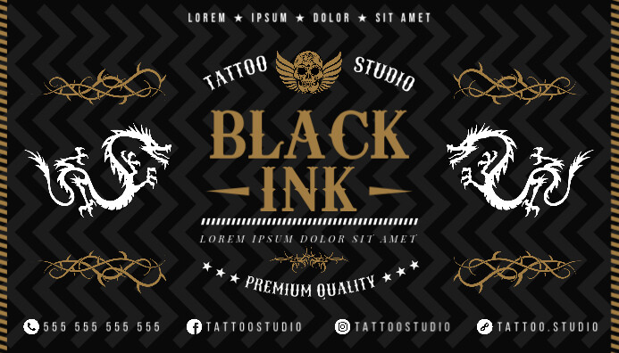 Modello Tattoo Studio Business Card Postermywall
