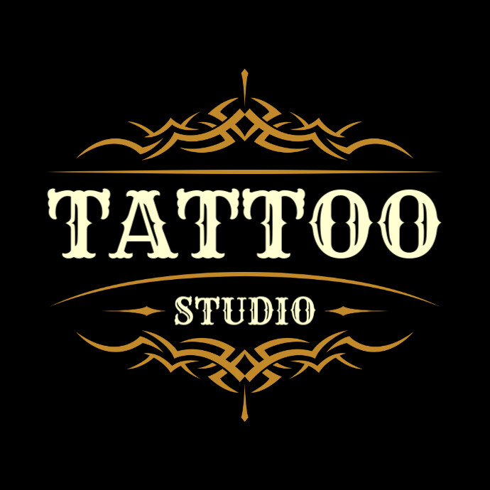 Tattoo Studio Label Logo template