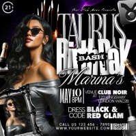 Taurus Birthday Bash Glam Flyer Post Instagram template