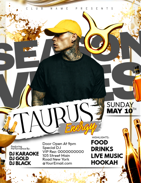 Taurus Energy Season Party Flyer Template | PosterMyWall