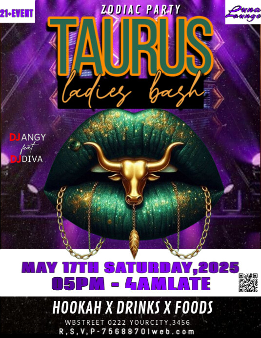 Taurus Ladies Bash Flyer (us Letter) Template | PosterMyWall