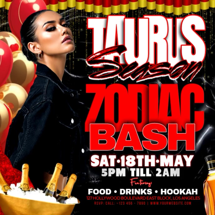Taurus Season Zodiac Birthday Bash Template | PosterMyWall