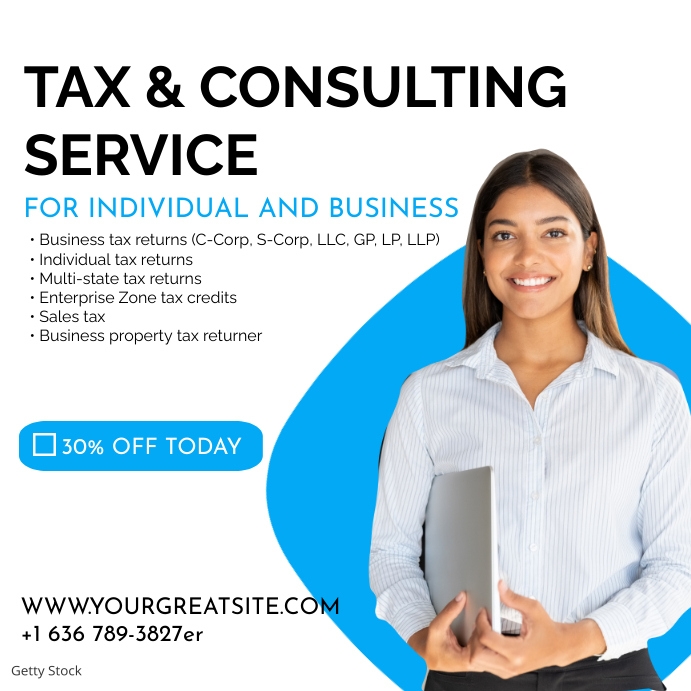 Copy of Tax & consulting service - Template | PosterMyWall