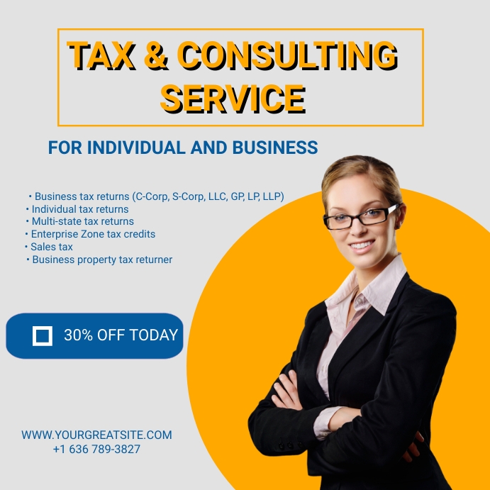 tax & consulting service - template | PosterMyWall