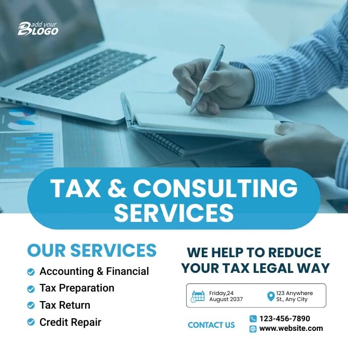 Tax & Consulting Services Ad Template | PosterMyWall