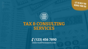 Teal Corporate Tax Preparation Consulting Digital Display template