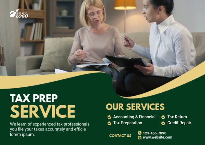 Tax & Prep Service Ad Template | PosterMyWall