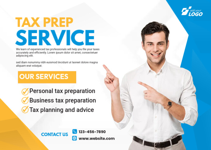 Tax & Prep Service Ad Template | PosterMyWall