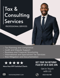 Tax and Consulting Services Flyer (US Letter) template