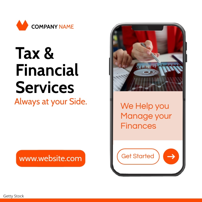 Copy of tax and financial services phone icon templat PosterMyWall
