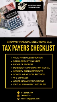 tax checklist service flyer Instagram Story template