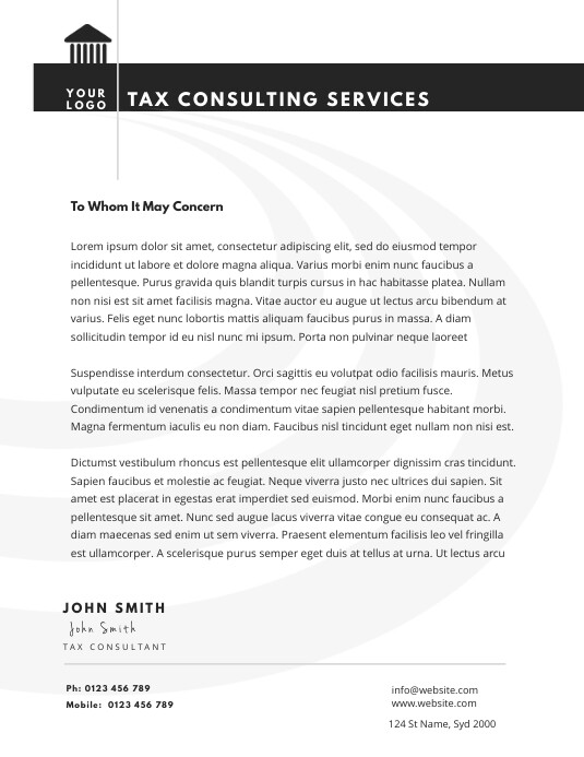 Copy of tax consulting service letterhead PosterMyWall