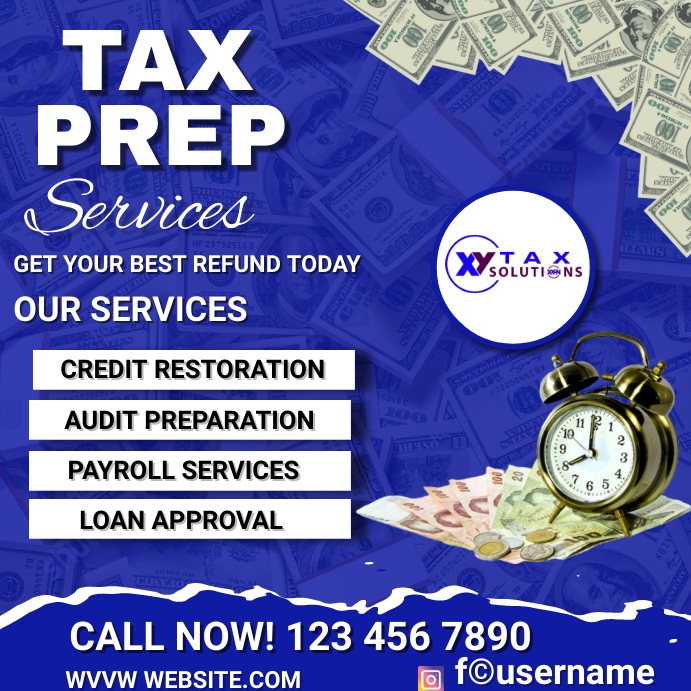 tax flyer, tax PREP and financial flyer Template PosterMyWall