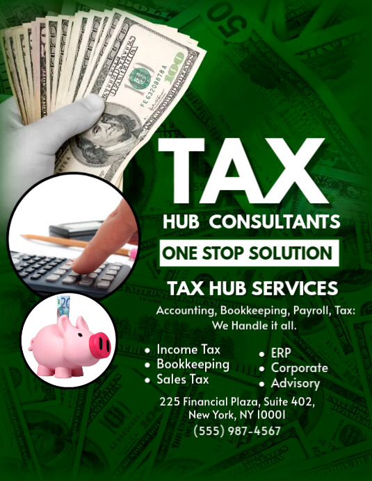 Tax Hub Consultants Flyer Folheto (US Letter) template