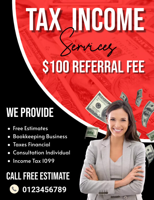 tax income flyers template