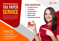 Tax Paper Services Ad Postcard template