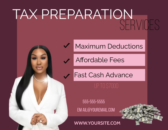 Tax Prep Flyer Pamflet (VSA Brief) template