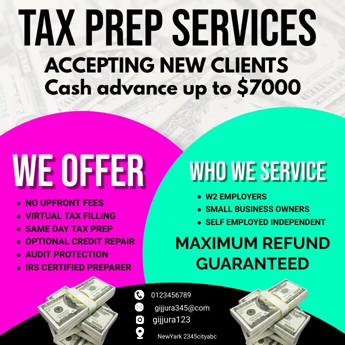 tax prep flyers Template PosterMyWall