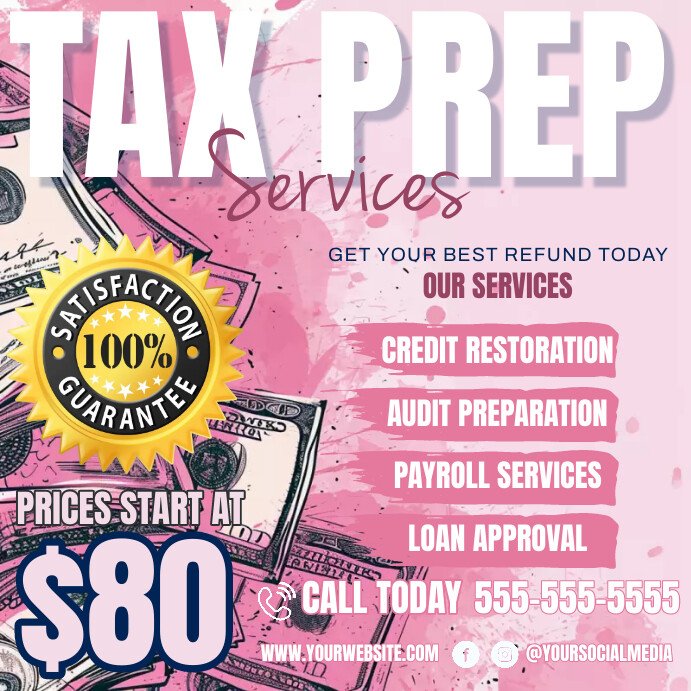 TAX PREP SERVICE FLYER Template PosterMyWall