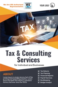 Tax prep service Template Gráfico de Pinterest