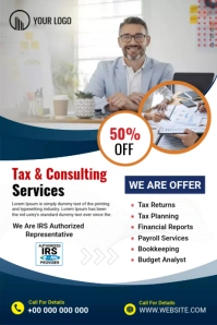 Tax prep service Template Gráfico de Pinterest
