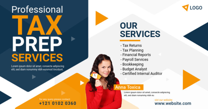 Tax Prep Services Ad delt Facebook-billede template