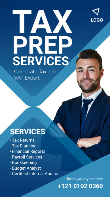Tax Prep Services Banner Ad Template | PosterMyWall