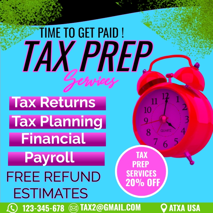 tax preparation agent service poster ad, inco Template PosterMyWall