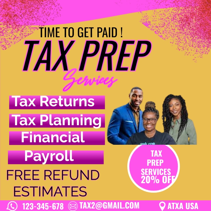 tax preparation agent service poster ad, inco Template PosterMyWall
