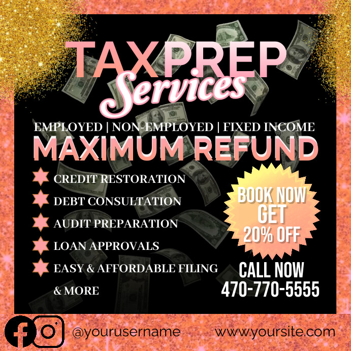 Tax Preparation Flyer, Tax Prep, Tax Business Template PosterMyWall