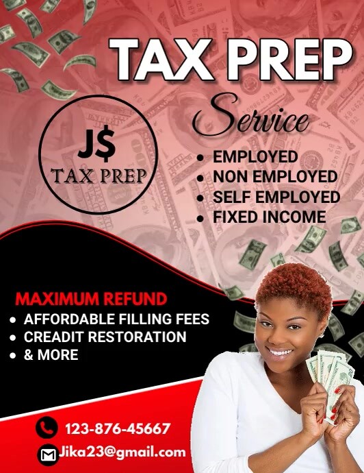 TAX PREPARATION FLYER Template PosterMyWall TAX PREPARATION FLYER Template PosterMyWall