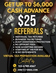 TAX  PREPARATION FLYER Pamflet (VSA Brief) template