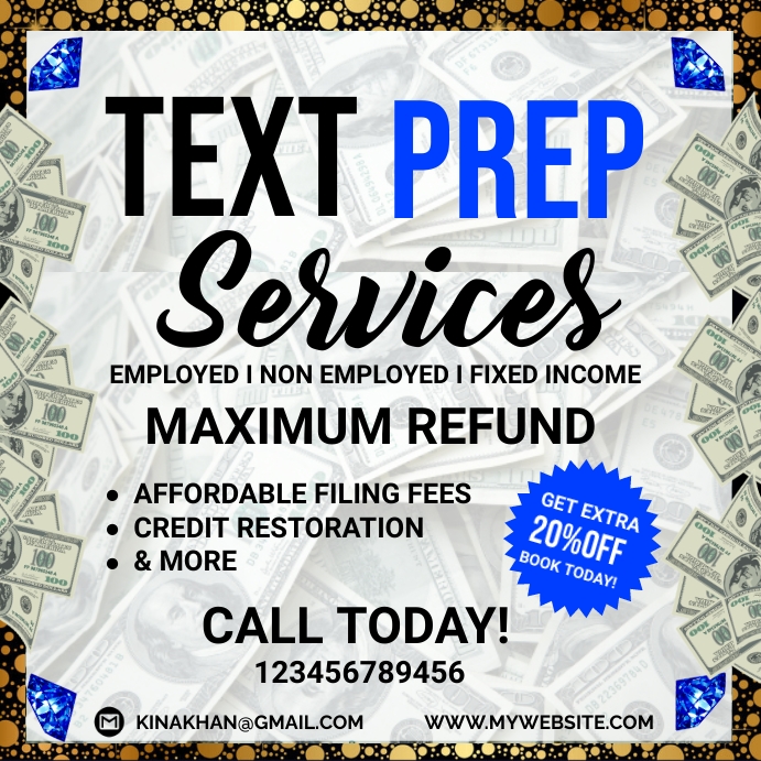 Tax Preparation Flyer Pos Instagram template