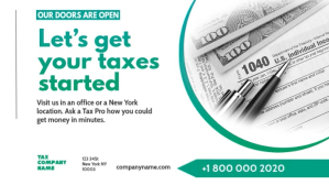 Tax preparation office Flyer Template Digitalt display (16:9)