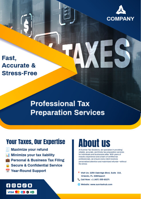 Tax preparation service A6 template
