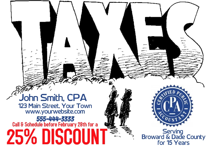 Tax Preparation Service Postcard Template Postermywall