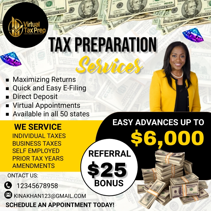Tax preparation services instagram Flyer Template | PosterMyWall