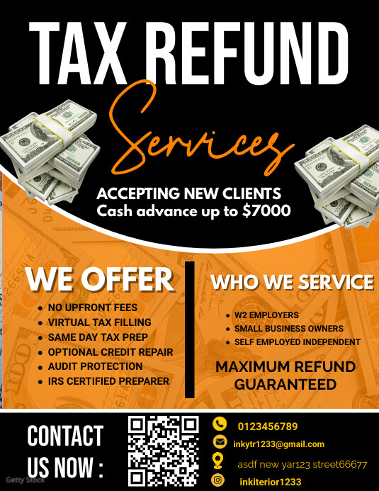 Refund Advertisement Examples Copy of tax refund flyers | PosterMyWall
